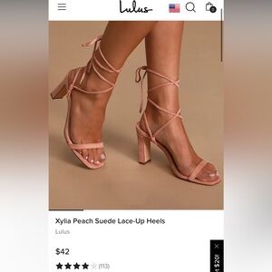 BRAND NEW NWT Lulu’s Xylia Peach Heels, size 8.5